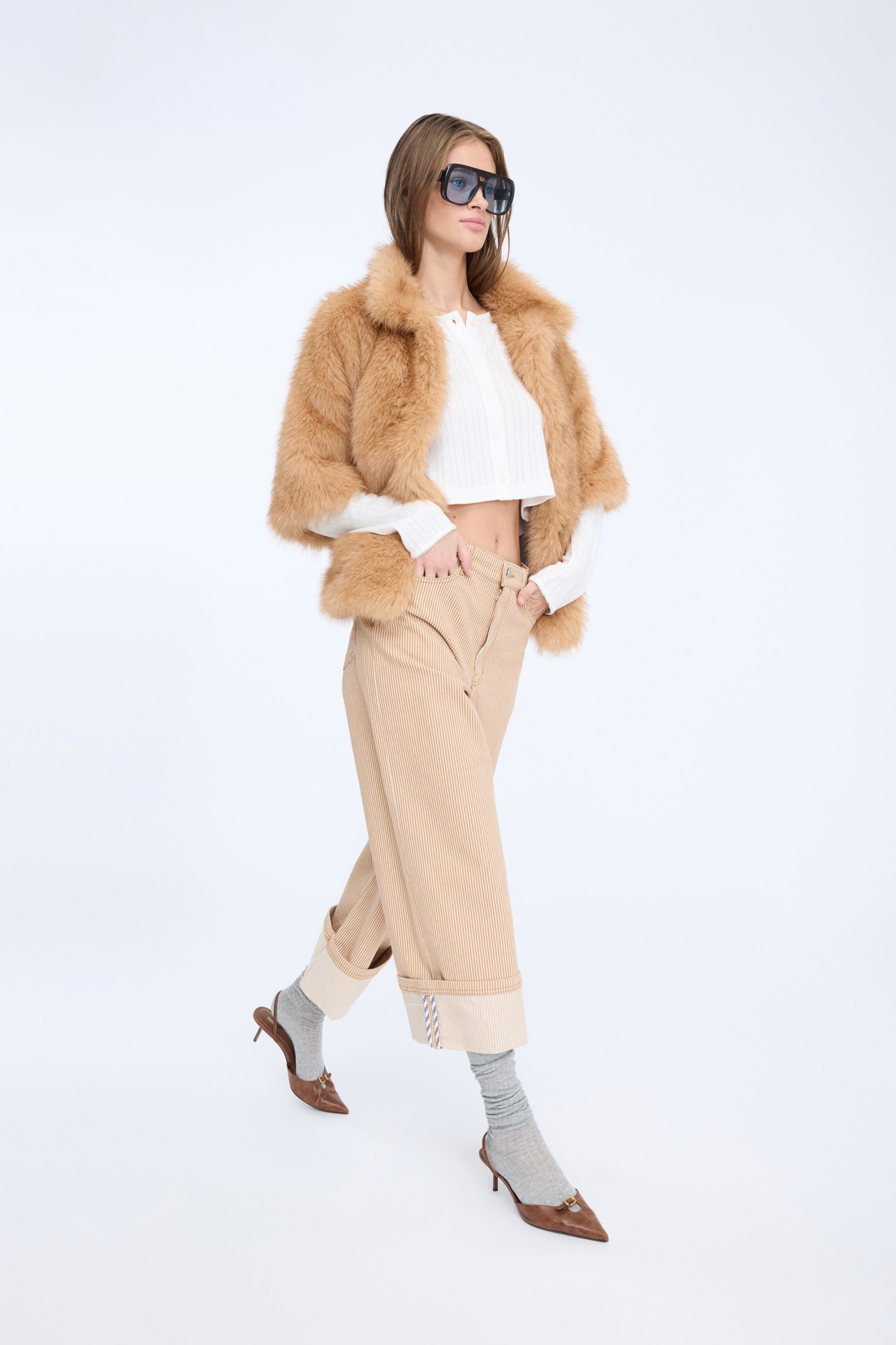 NAVONA - STRIPE CAMEL